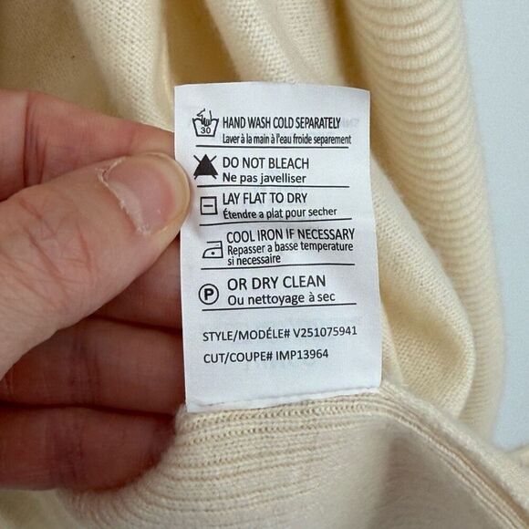 Vince Wool Cashmere Blend Shawl Cardigan Sweater Women Large Cream NWT - Picture 8 of 8